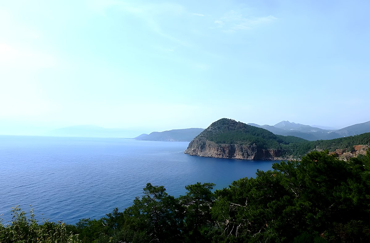 The Adrasan coastline and Mediterranean view