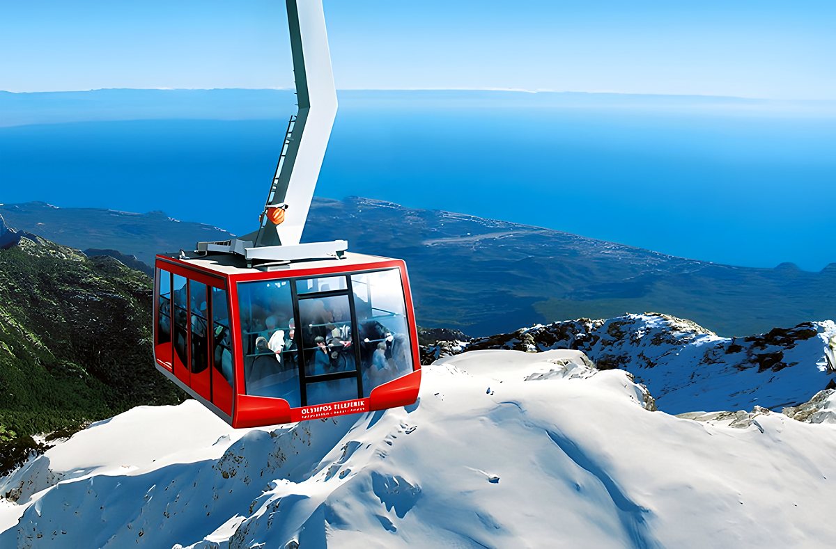 Mount Tahtalı cable car with sea views
